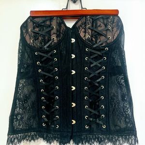Adore Me adjustable black Corset.  Size M & XL available.